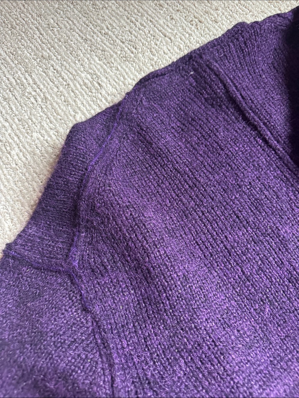 Cozy Deep Purple Button-Front Knit Cardigan - Picture 6 of 9